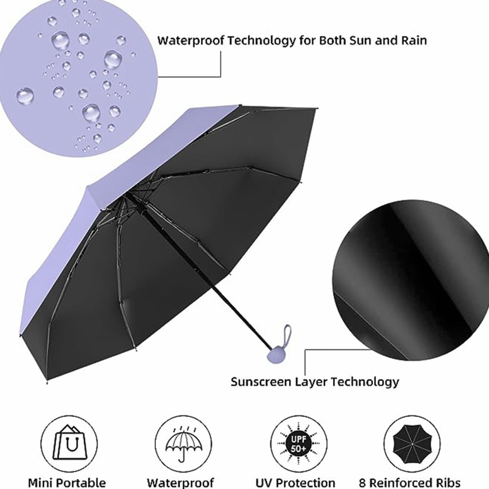 Portable Capsule Umbrella For Women Dual Use Sunshade And Rain Protection 1