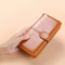 Vintage Oil Wax PU Leather Clutch Wallet Large Capacity Womens Phone Purse With Wristband 4