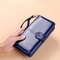 Vintage Oil Wax PU Leather Clutch Wallet Large Capacity Womens Phone Purse With Wristband 5