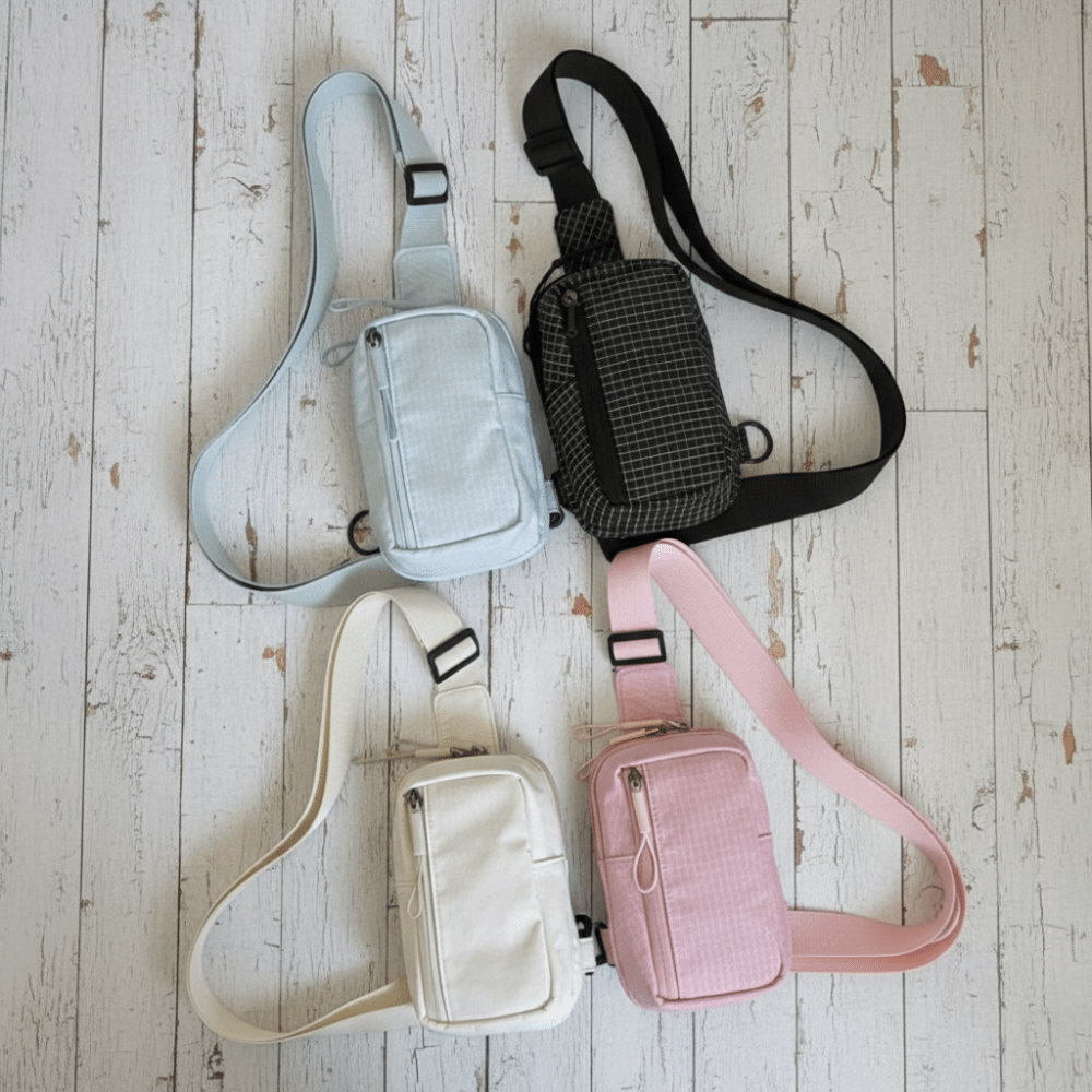 Multifunctional Nylon Chest Bag Waterproof Lightweight Crossbody Bag for Men & Women, Ideal for Active Lifestyles