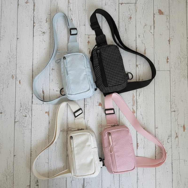 Multifunctional Nylon Chest Bag Waterproof Lightweight Crossbody Bag for Men & Women, Ideal for Active Lifestyles