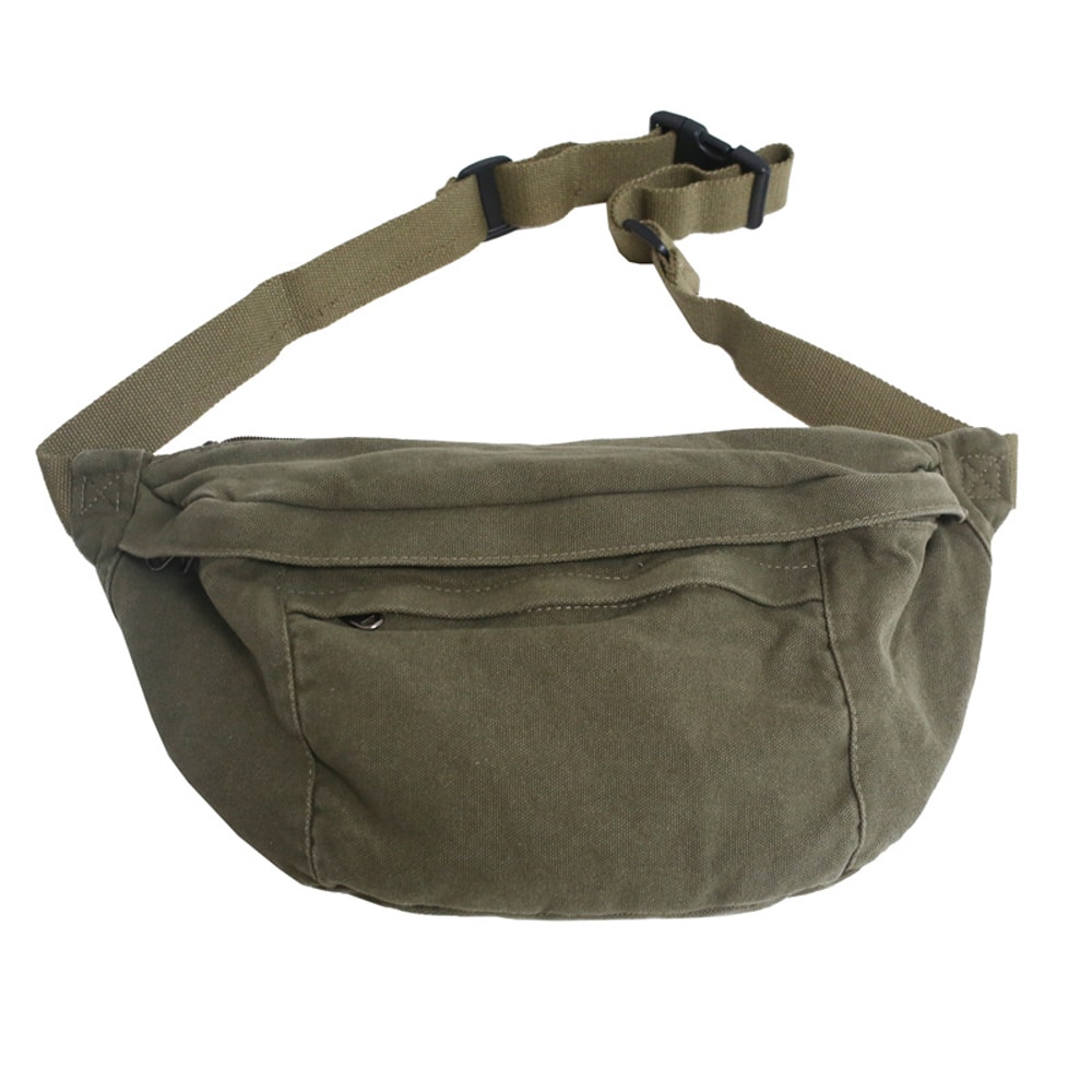 Trendy Unisex Canvas Waist Bag Large Capacity Crossbody Chest Pack for Phones, Streetwear & Hip Hop Style