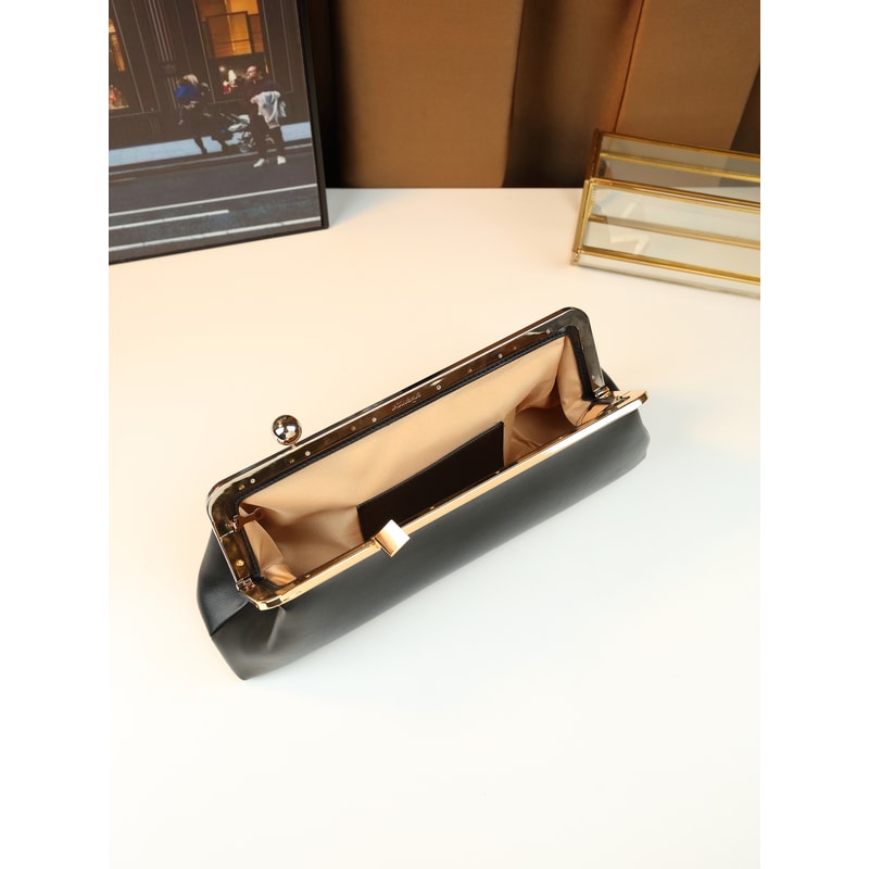 Premium Banquet Trend Women's Alloy Clip Single Shoulder Baguette Bag Elegant Dinner & Messenger Bag for Every Occasion