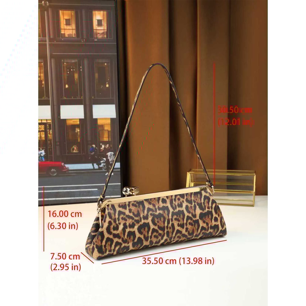 Premium Banquet Trend Women's Alloy Clip Single Shoulder Baguette Bag Elegant Dinner & Messenger Bag for Every Occasion