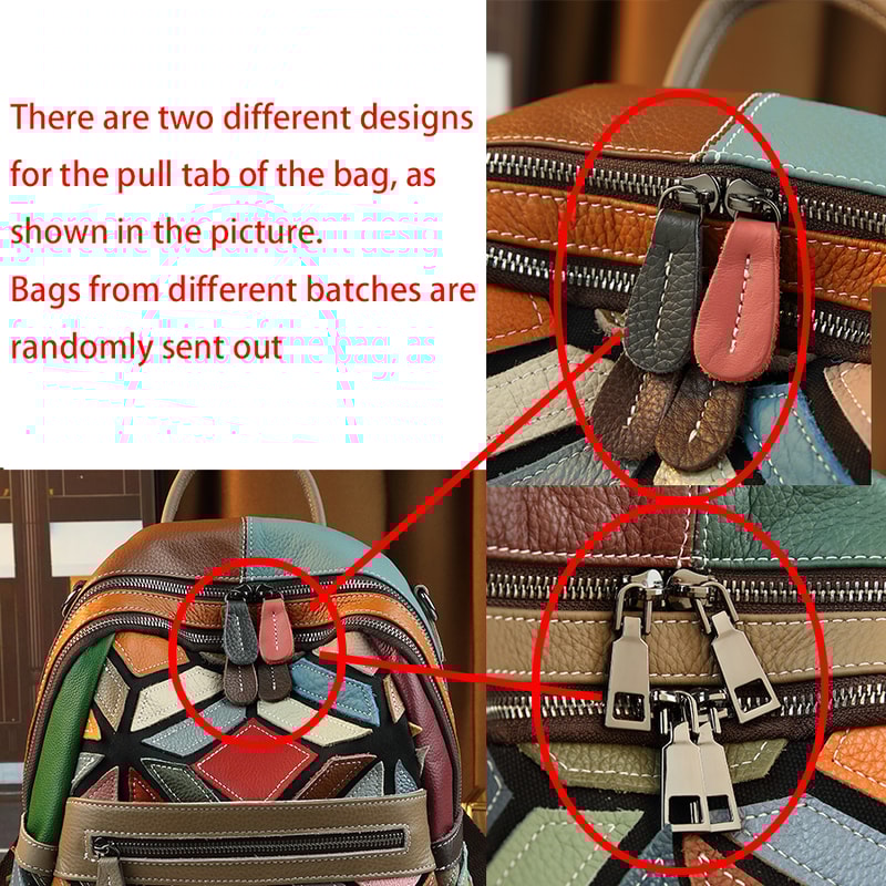 Stylish Geometric Stitching Leather Backpack for Travel Large Capacity Vibrant and Functional