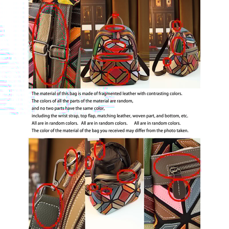 Stylish Geometric Stitching Leather Backpack for Travel Large Capacity Vibrant and Functional