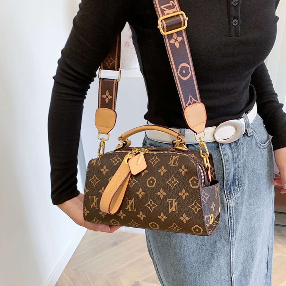 New Retro Printed Handbag Large Capacity Pillow Bag Versatile and Fashionable for Commuting Single Shoulder Diagonal