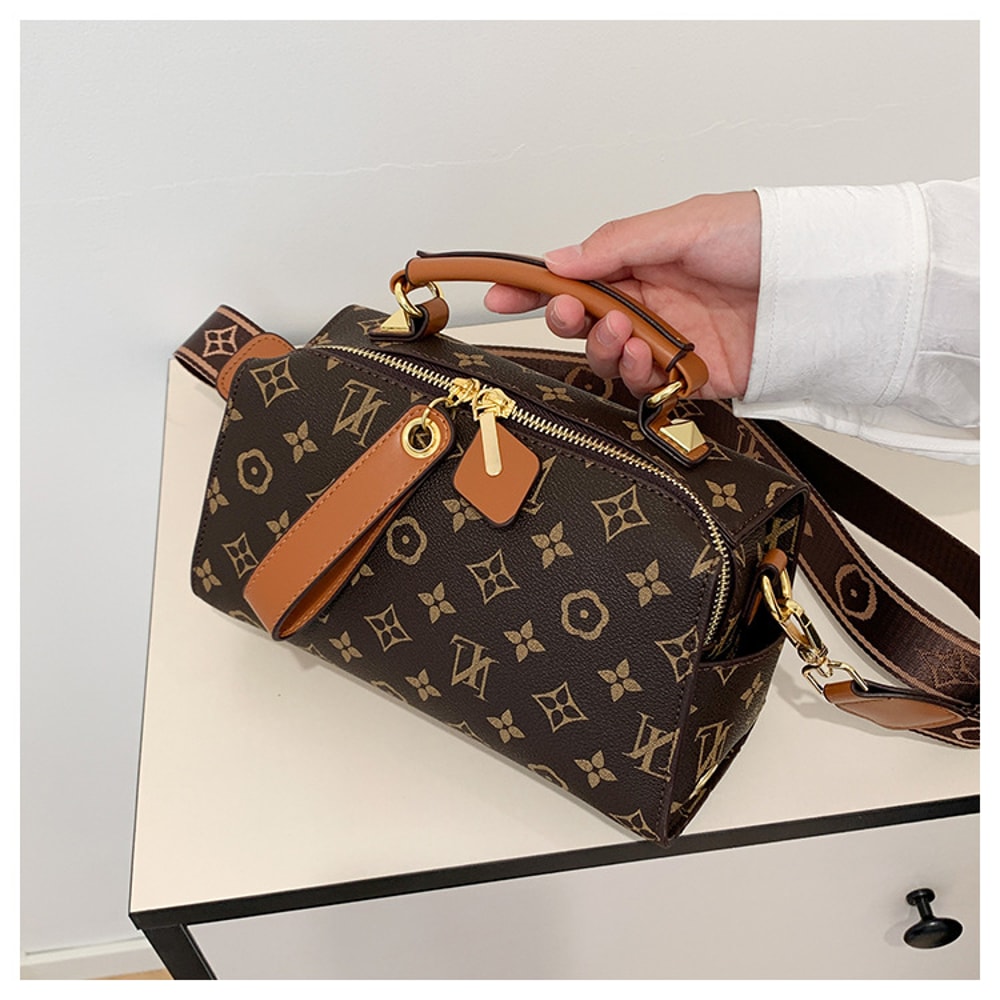 New Retro Printed Handbag Large Capacity Pillow Bag Versatile and Fashionable for Commuting Single Shoulder Diagonal