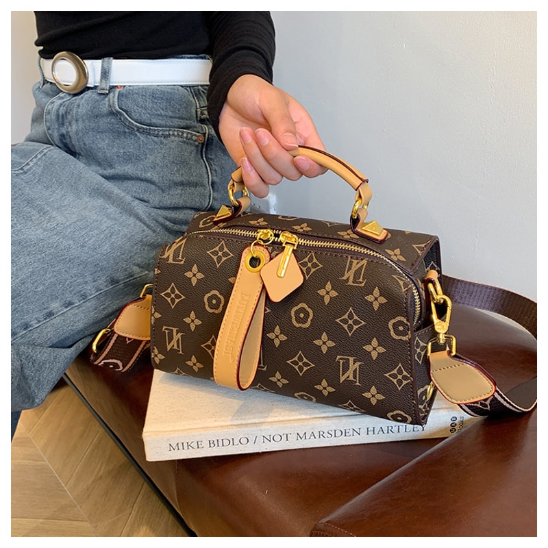 New Retro Printed Handbag Large Capacity Pillow Bag Versatile and Fashionable for Commuting Single Shoulder Diagonal