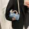 Trendy Unisex Denim Crossbody Bag Fashionable Round Tote For Women Multi Purpose Everyday Use 2