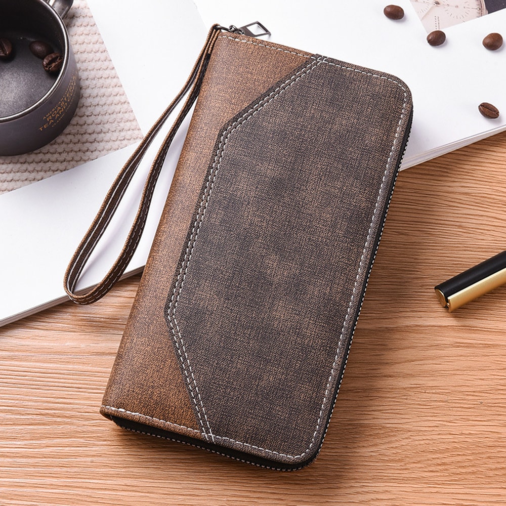 Vintage Mens RFID Leather Clutch Bag Genuine Crazy Horse Leather Money Wallet Phone Pouch Coin Pur 7