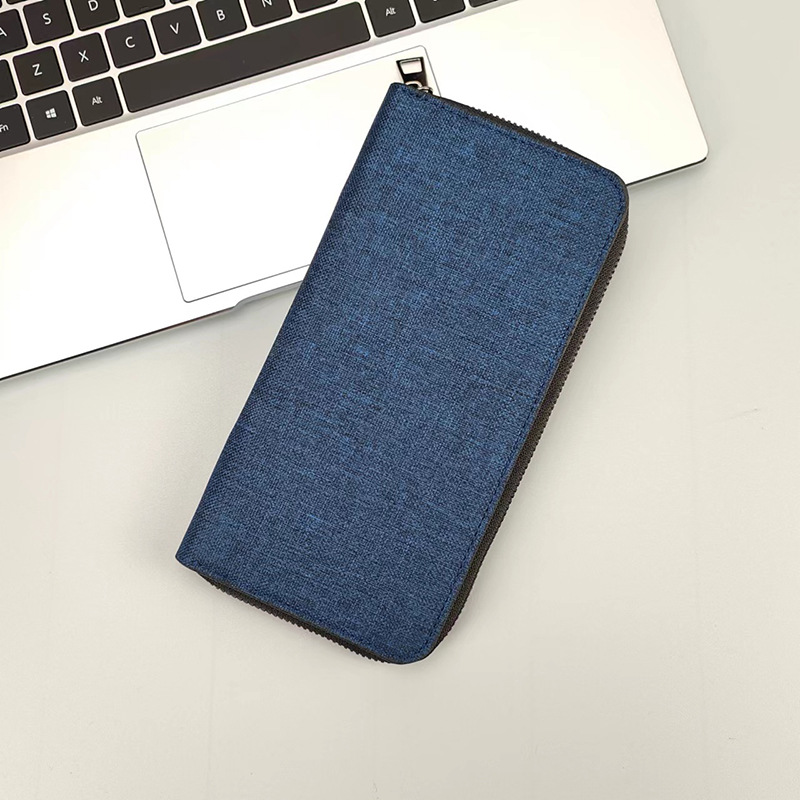 Mens Fashionable Long Wallet Oxford Fabric Zipper Card Holder 7