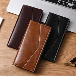 mens ultra thin rfid wallet with money clip & card holder