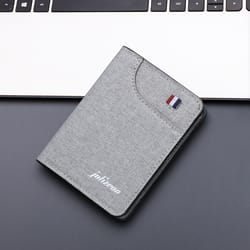 ultra-thin minimalist mens wallet slim leather card holder with money clip for men