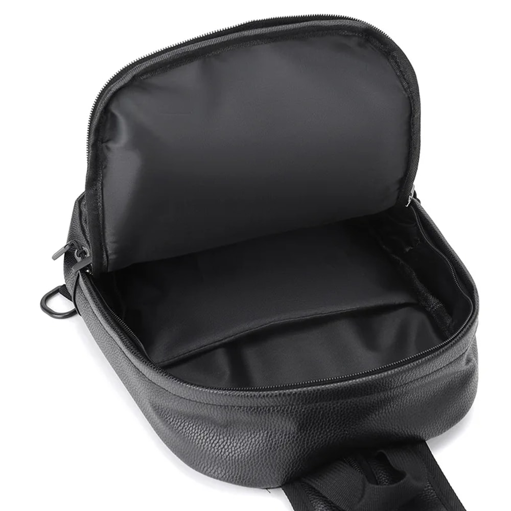 Mini Leather Backpack For Men Compact PU Leather Travel Chest Bag Small Sling Backpack 1