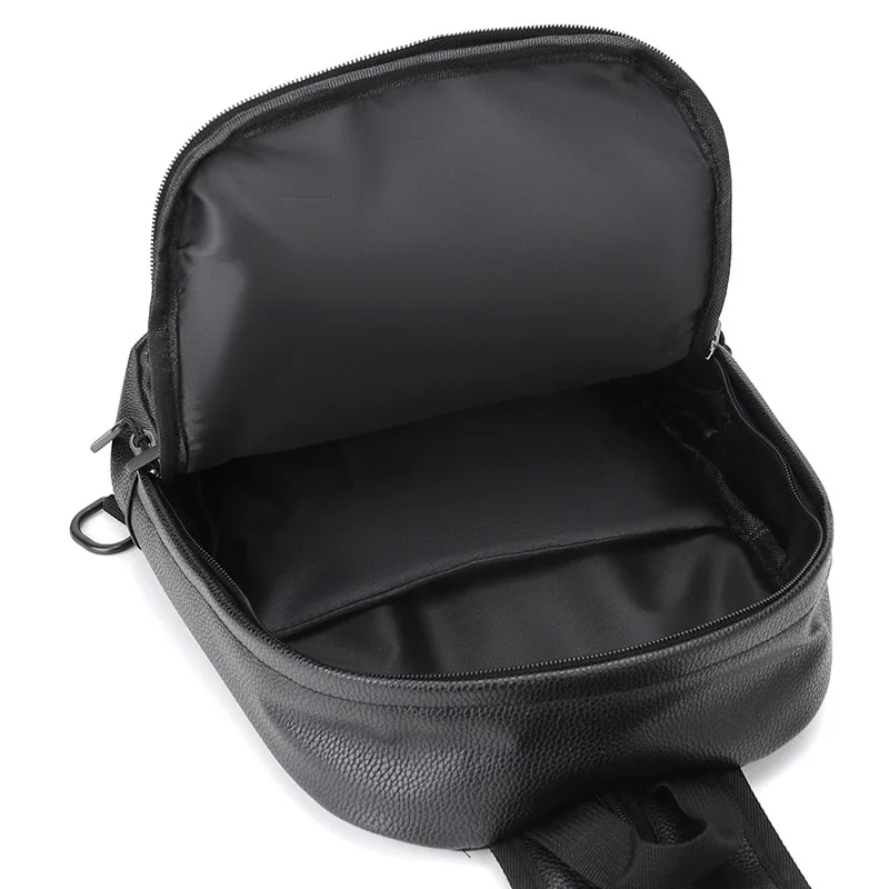 Mini Leather Backpack For Men Compact PU Leather Travel Chest Bag Small Sling Backpack 1