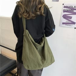 large canvas crossbody bag for women casual cotton canvas shoulder bag for school travel and everyday use