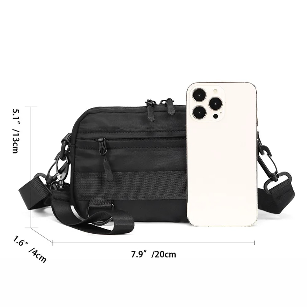 Canvas Mens Crossbody Bag Small Canvas Sling Bag Compact Everyday Travel Shoulder Bag 2