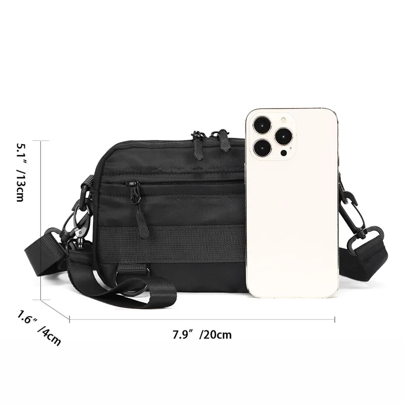 Canvas Mens Crossbody Bag Small Canvas Sling Bag Compact Everyday Travel Shoulder Bag 2