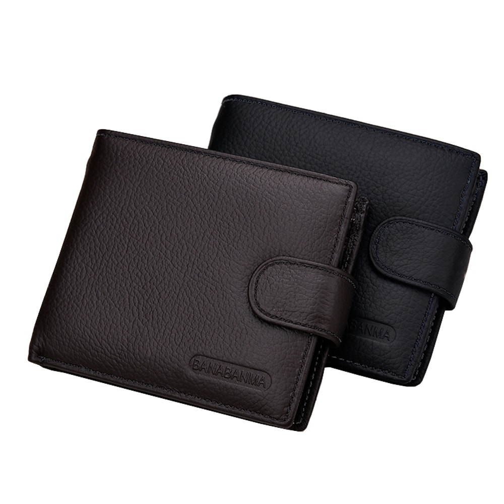 Genuine Leather Mens Wallet With Money Clip Zipper For Cards 3