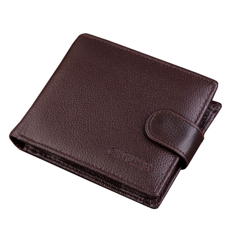 Genuine Leather Mens Wallet With Money Clip Zipper For Cards 5