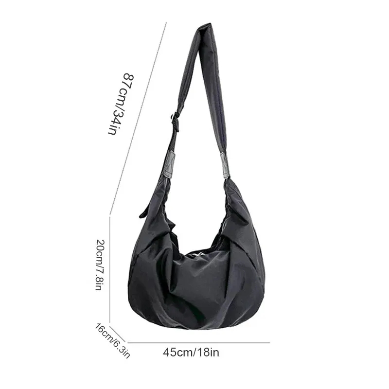 Fashionable Large Capacity Nylon Shoulder Bag For Women Casual Crossbody Hobo Style 3