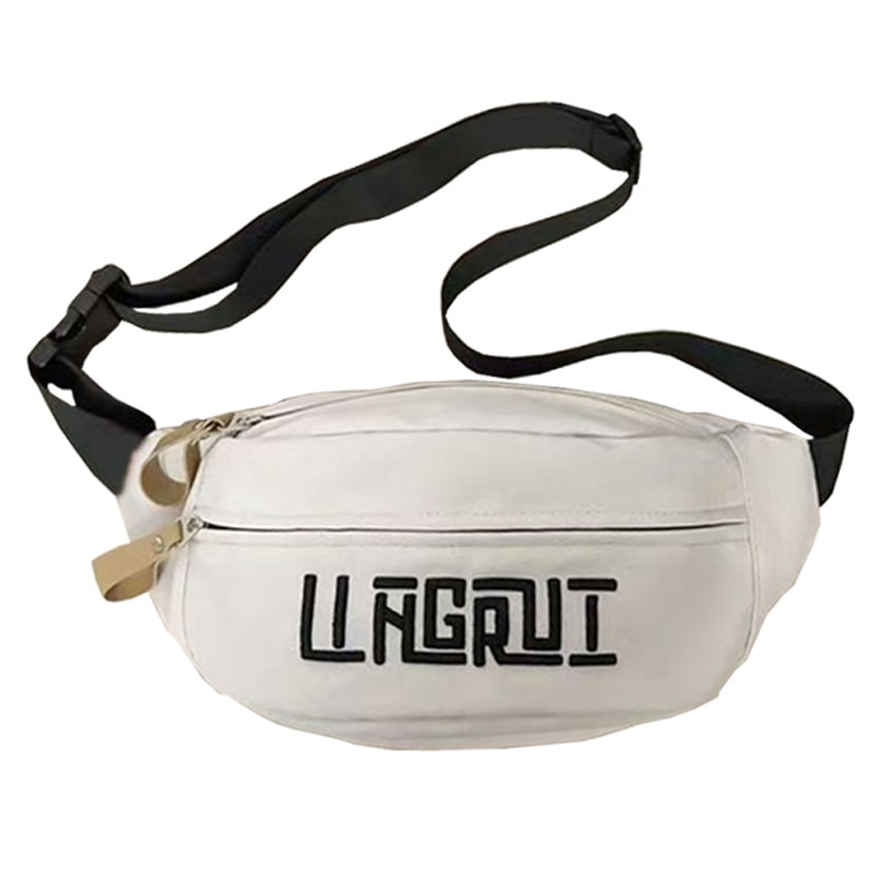 Mens & Womens Nylon Chest Bags Stylish Letter Print Design Double Zippers Ideal for Business Trips