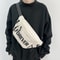 Beige And White Fashionable Chest Crossbody Bag Stylish Fanny Pack With Letter Design 0