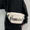 Beige And White Fashionable Chest Crossbody Bag Stylish Fanny Pack With Letter Design 2
