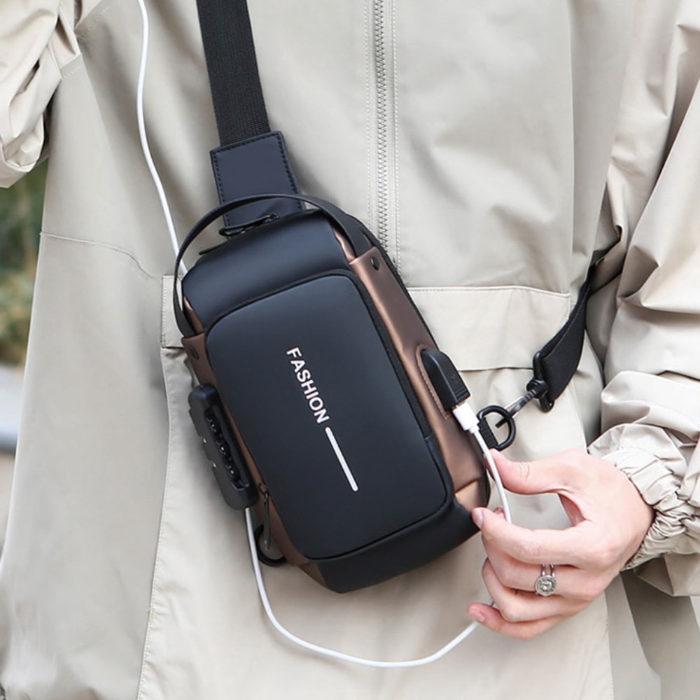 Multifunctional Anti Theft Chest Bag With USB Charging Waterproof Protection 2