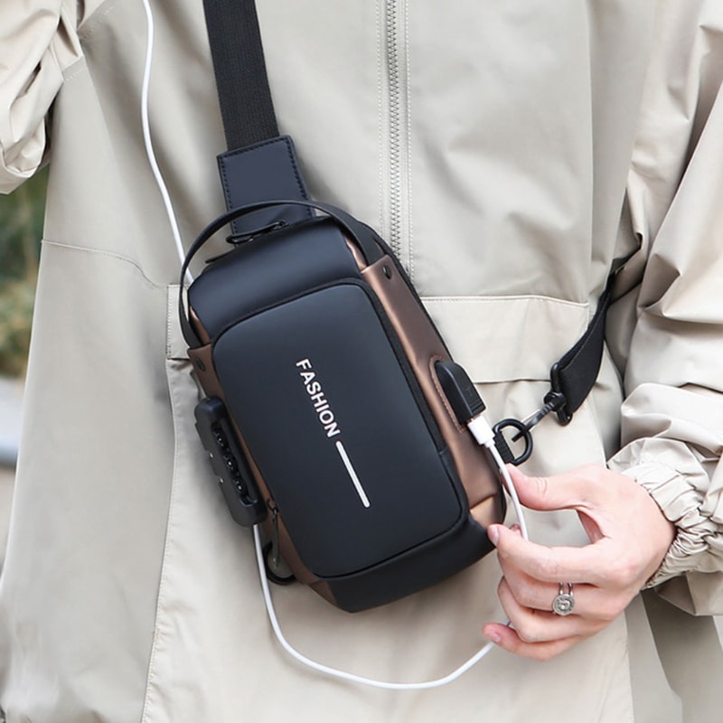 Multifunctional Anti Theft Chest Bag With USB Charging Waterproof Protection 2