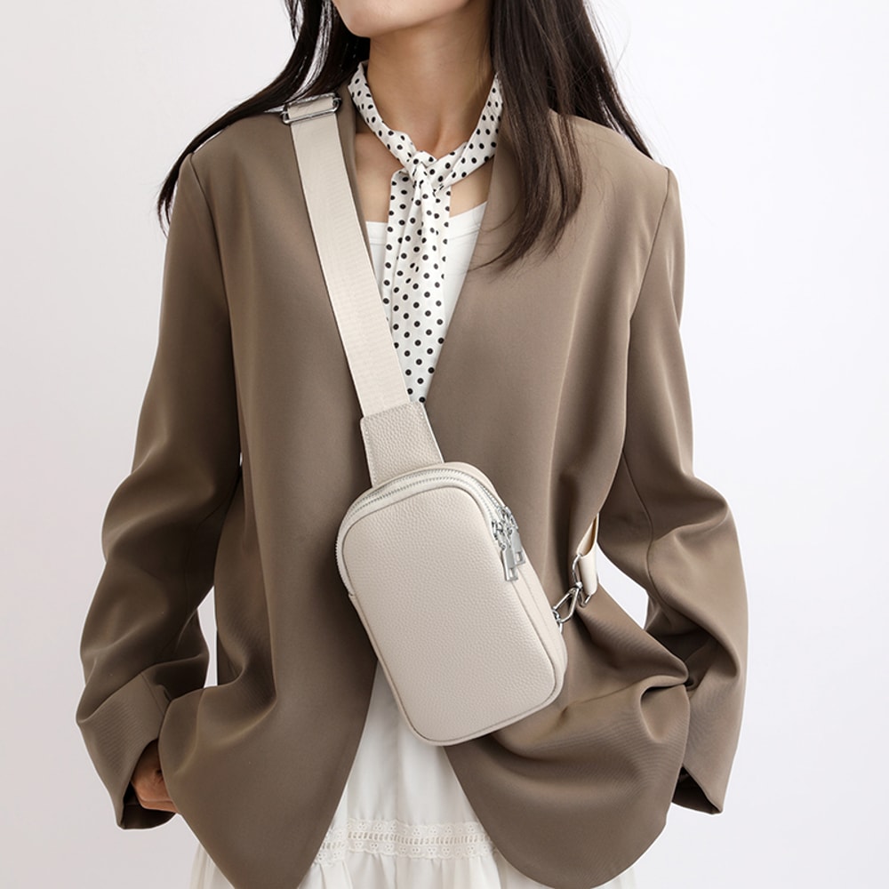Genuine Leather Crossbody Chest Bag For Women Stylish Shoulder Purse 0