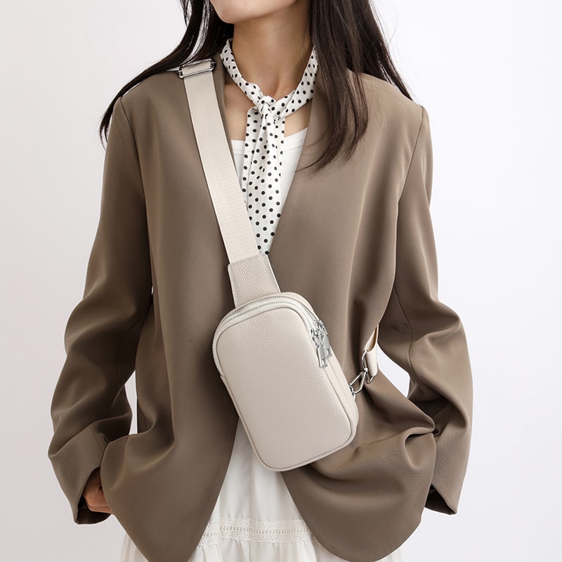 Genuine Leather Crossbody Chest Bag For Women Stylish Shoulder Purse 0