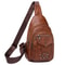 Vintage PU Leather Chest Pack Womens Retro Shoulder Crossbody Bag 4