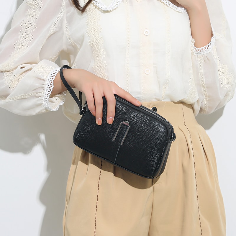 Luxury Genuine Leather Crossbody Messenger Bag For Women Elegant Shoulder Bag Phone Clutch 0