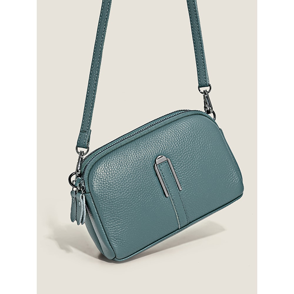 Luxury Genuine Leather Crossbody Messenger Bag For Women Elegant Shoulder Bag Phone Clutch 5