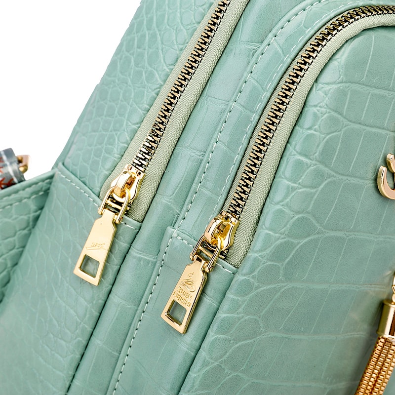 Sleek Womens PU Leather Chest Bag Alligator Patterned Sling Crossbody Shoulder Bag