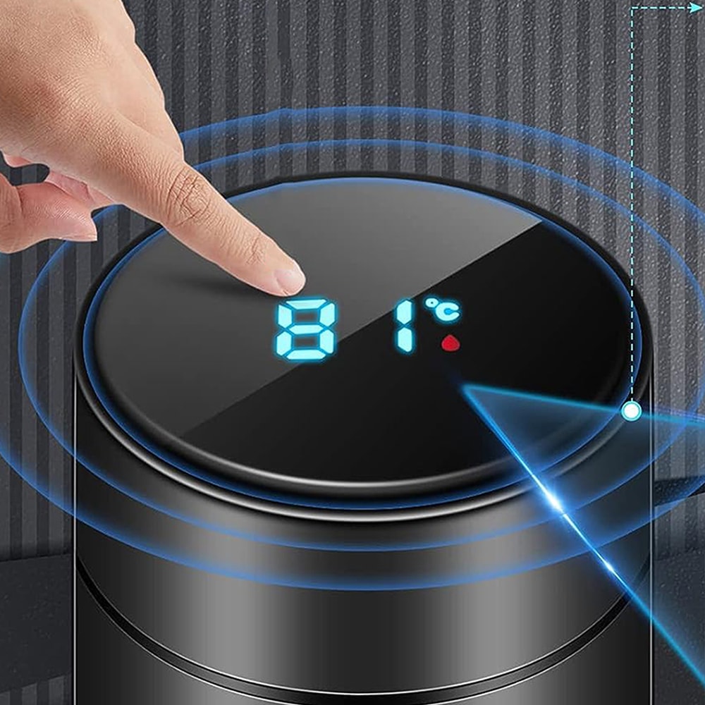 Smart Water Bottle with LED Temperature Display Stainless Steel Insulated Water Flask & Tea Infuser