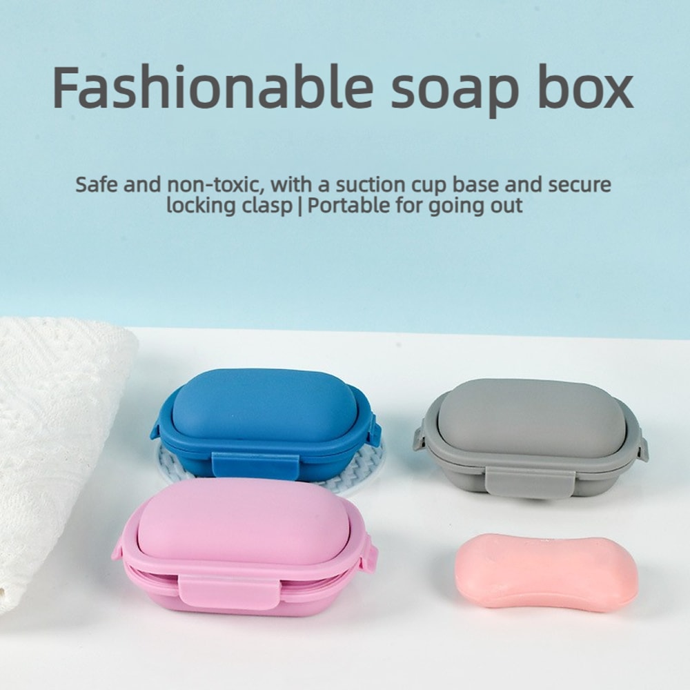 Portable Travel Soap Box With Lid Leakproof Drainage Case For Business Trips 0