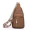 Fashionable Retro Womens Bag PU Leather Crossbody Chest Bag With Zipper 4