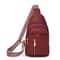 Fashionable Retro Womens Bag PU Leather Crossbody Chest Bag With Zipper 8