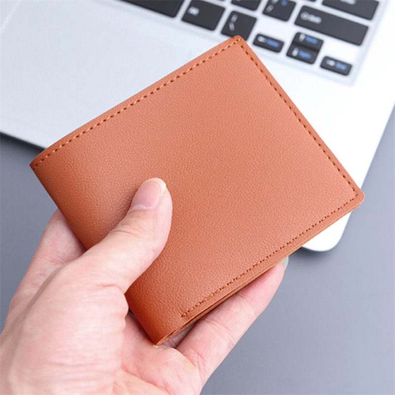 Mens PU Leather Slim Wallet Stylish Compact Credit Card Holder For Business 1