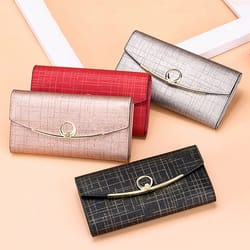 luxury designer womens long leather wallet high quality large capacity multifunctional purses for women