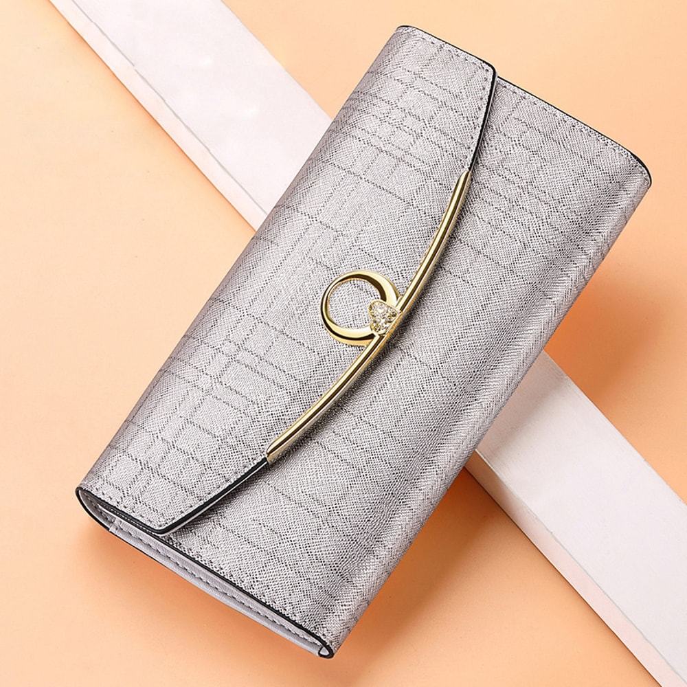 Luxury Designer Womens Long Leather Wallet High Quality Large Capacity Multifunctional Purses For W 4