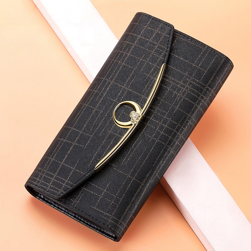 Luxury Designer Womens Long Leather Wallet High Quality Large Capacity Multifunctional Purses For W 5