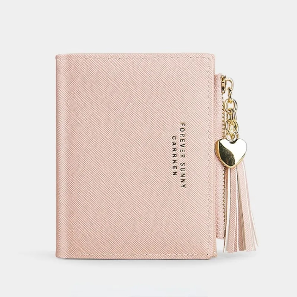 Fashion Womens RFID Wallet With Tassel Stylish Mini Zipper Coin Purse Small Leather Card Holder For 3