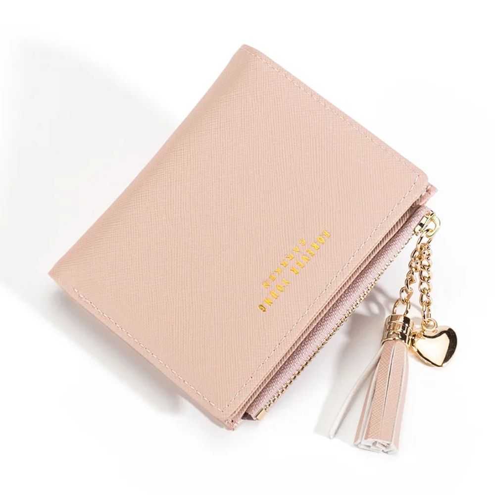 Fashion Womens RFID Wallet With Tassel Stylish Mini Zipper Coin Purse Small Leather Card Holder For 7