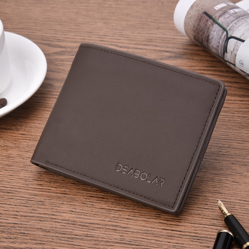 Compact PU Leather Mens Wallet Stylish Matte Leather Card Holder For Easy Organization 1