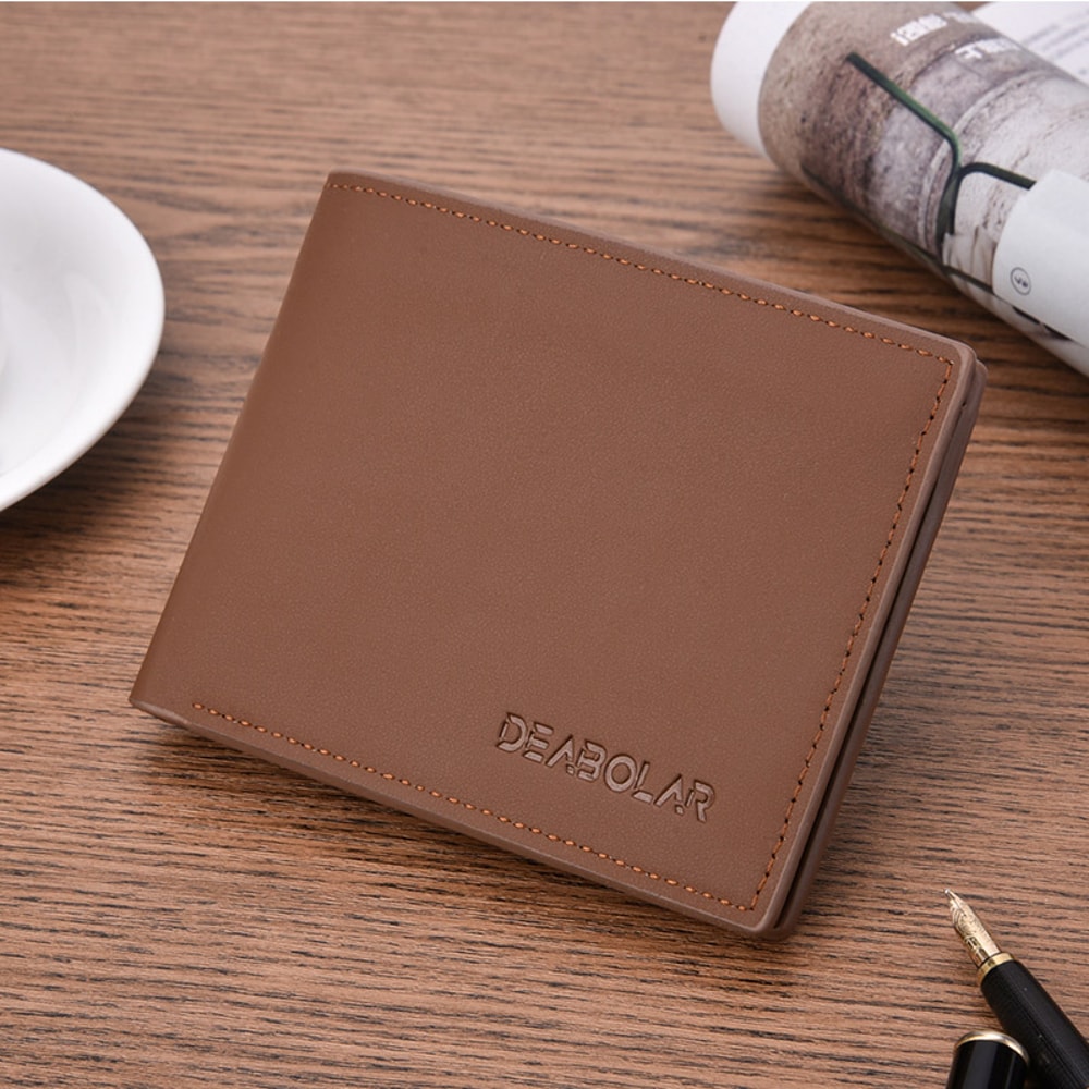 Compact PU Leather Mens Wallet Stylish Matte Leather Card Holder For Easy Organization 2