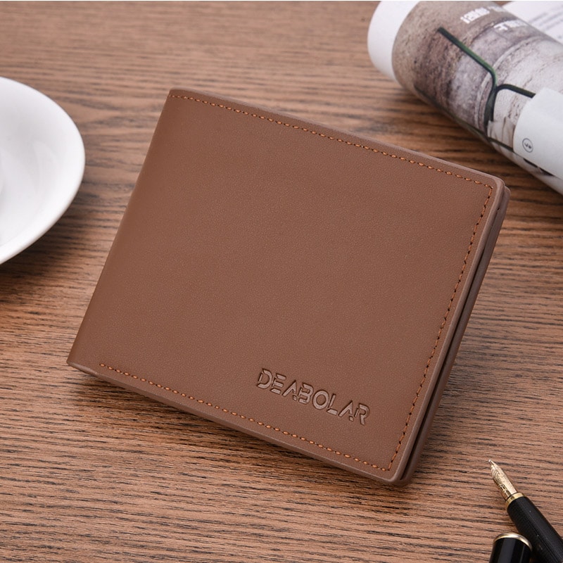 Compact PU Leather Mens Wallet Stylish Matte Leather Card Holder For Easy Organization 2